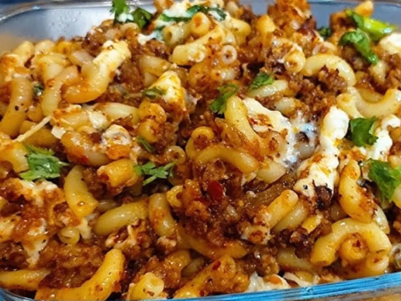 Keema Mac Attack - macaroni cheese loaded with spiced minced keema and fresh coriander, from Ashville Hot Chicken, JLT Dubai